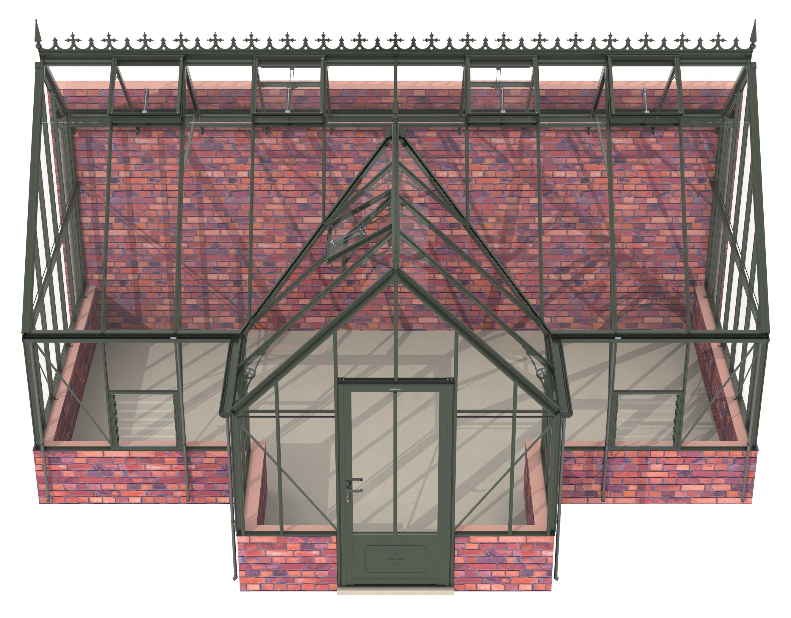 Rochester Old Cottage Green Greenhouse (13'7" x 20'10") Robinsons