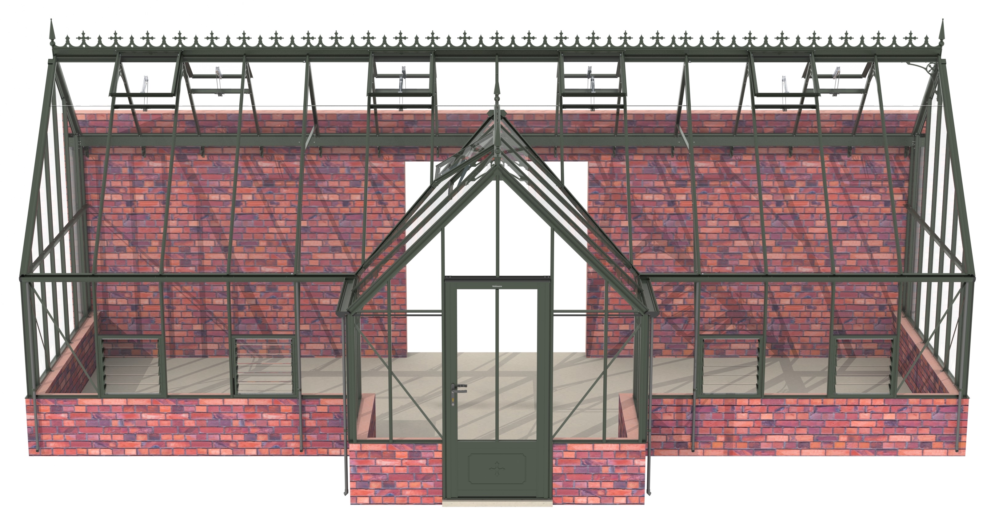 Rochester Old Cottage Green Greenhouse (13'7" x 28'11") Robinsons