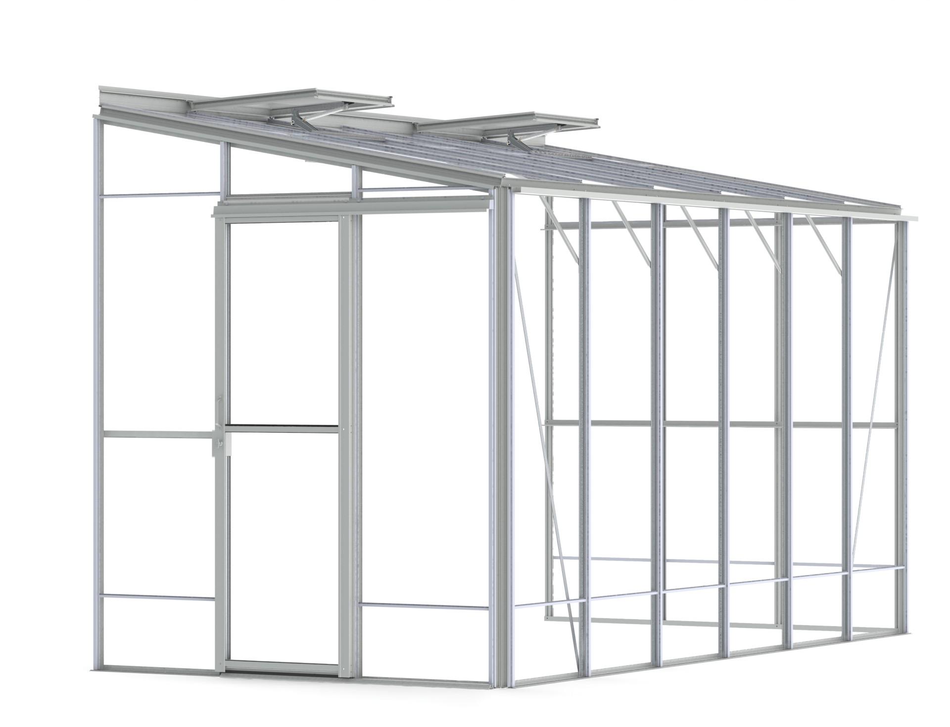 6ft Wide LEAN TO Plain Aluminium Greenhouse 6 4 X 12 8 Robinsons 